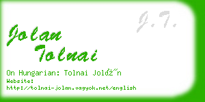 jolan tolnai business card